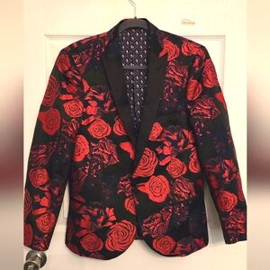 EUC Formal Red and Black Blazer Youth sz 14/ 15